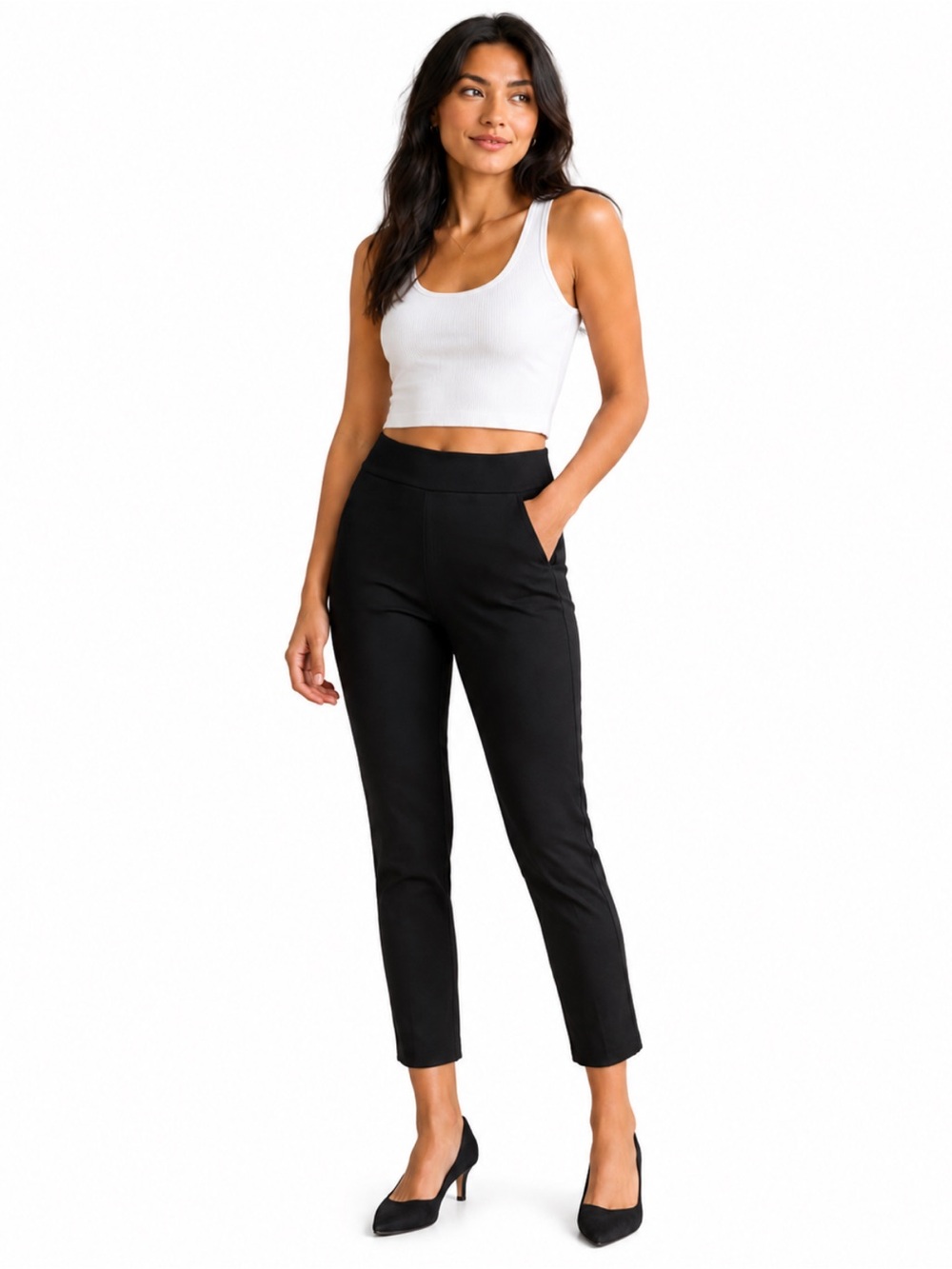 Chico’s Fabulously Slimming Black Pull On Ankle Pants NWT Size 0